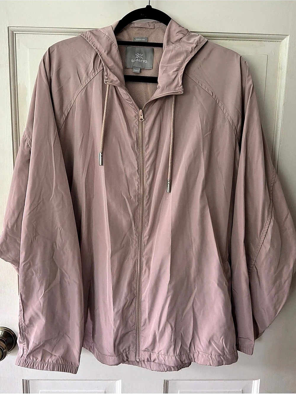 Soia & Kyo Women's Hooded Windbreaker Jacket Coat Pink Plus 1X